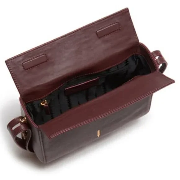 Brown Thacker Leather Crossbody Square Handbag (NWT)